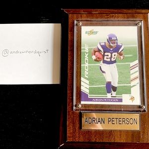 Minnesota Vikings Adrian Peterson Rookie Card & plaque